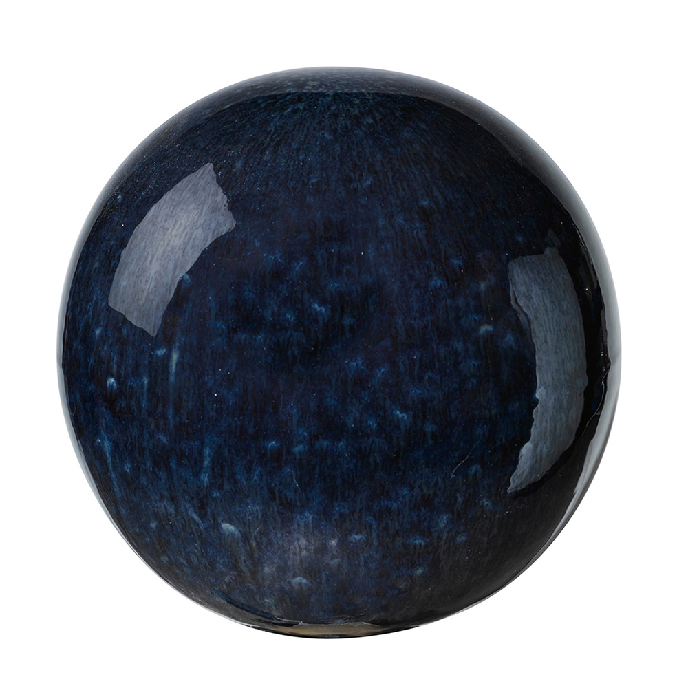 Sphère décorative Cosmos en terre cuite émaillée noire - D.20 cm