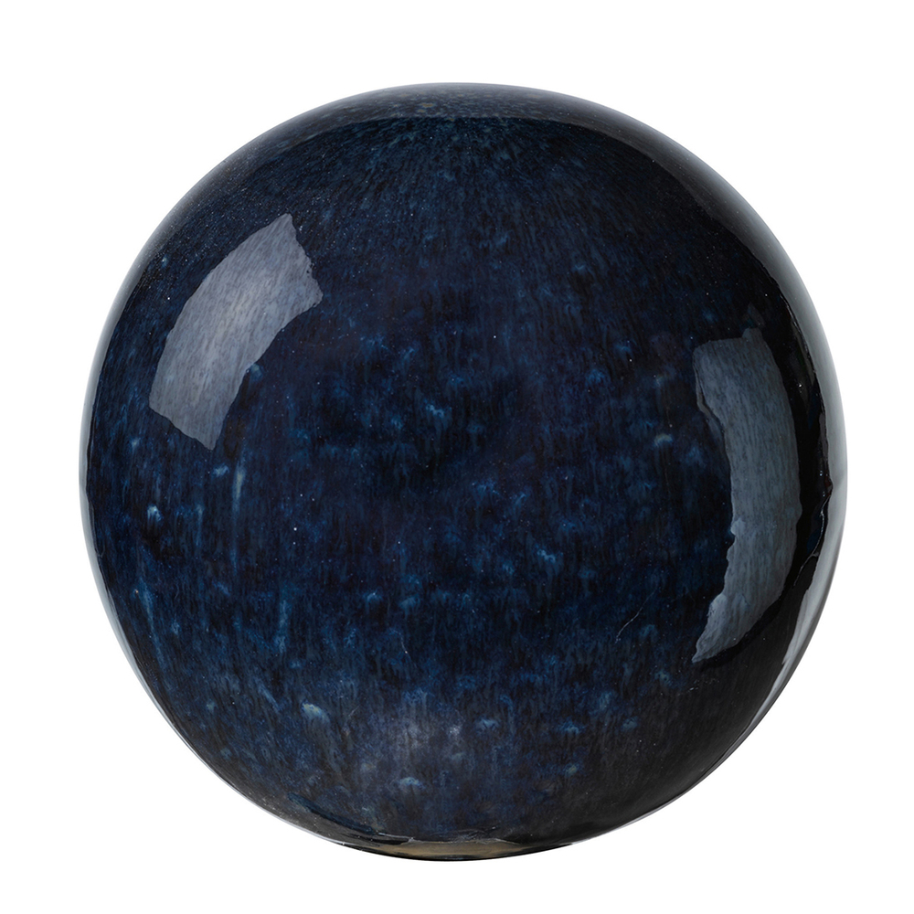 Sphère décorative Cosmos en terre cuite émaillée noire - D.30 cm