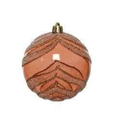 Boule de Noël motif déco paillettes d 8 cm brun terracotta