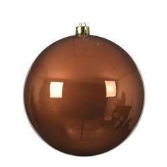 Boule de Noël brillante d 14 cm brun terracotta
