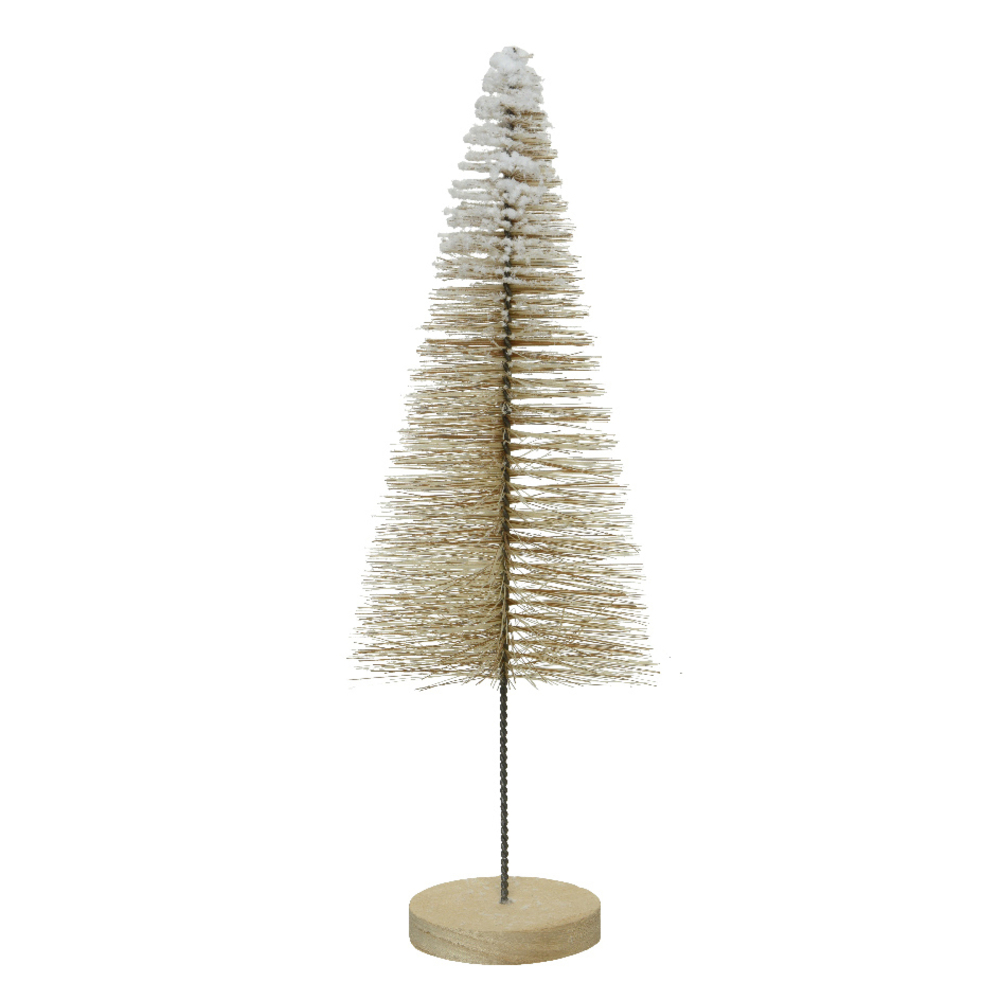 Mini sapin pailletÃ© 20 cm beige marron