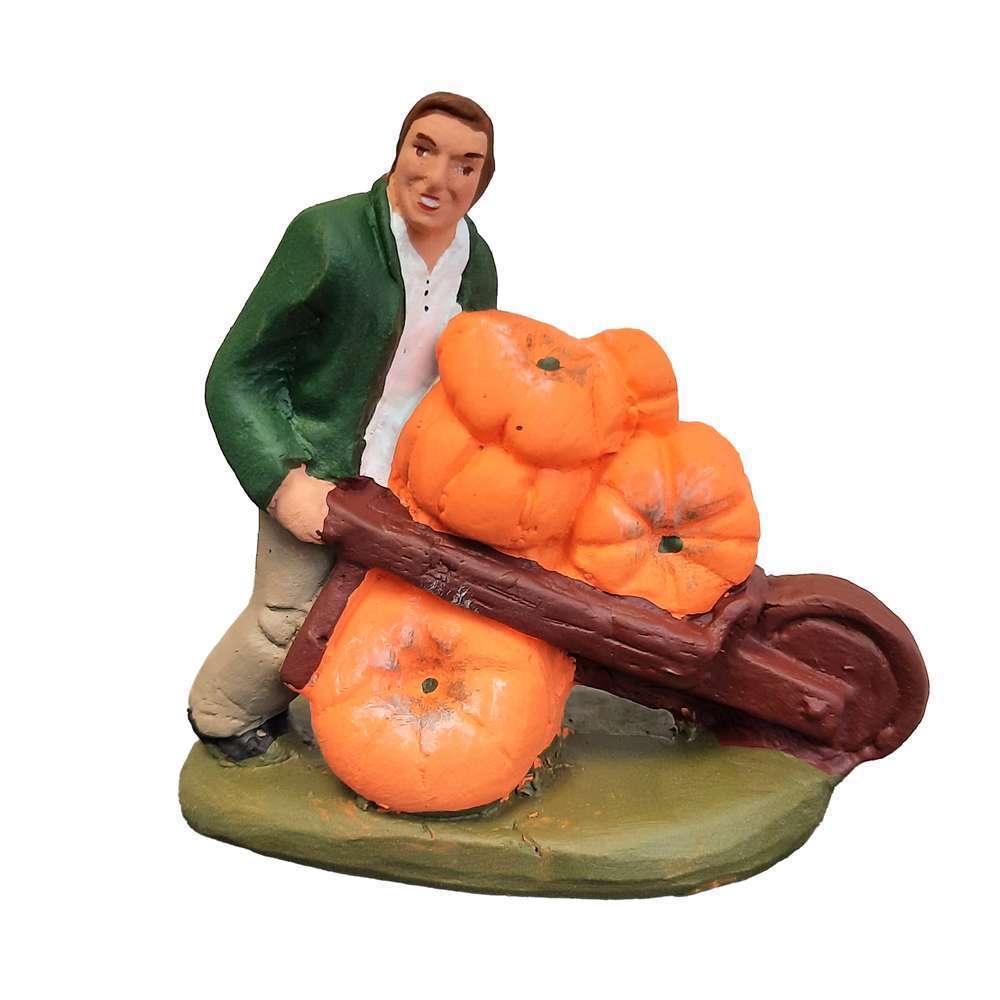 Santon Homme aux courges : argile - H.8-9cm