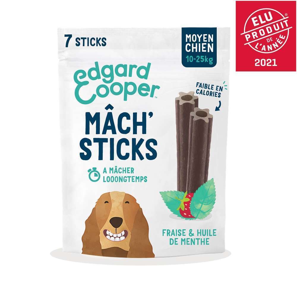 Mâch'Sticks Moyen Chien Fraise & Huile de Menthe 160g