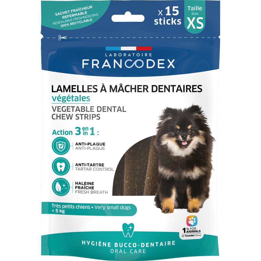 Lamelles à mâcher dentaires pour chiot/très petit chien 114g