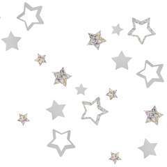 Confettis de table de Noël étoiles argentées