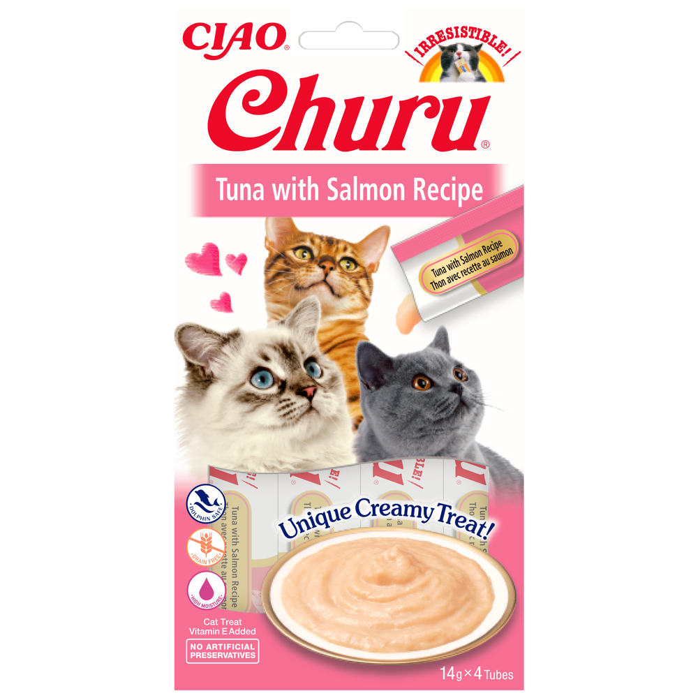 Churu thon avec recette au saumon pour chat 14g x 4