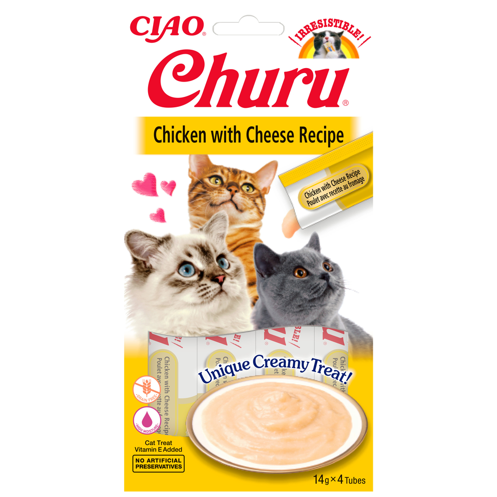 Churu poulet avec recette au fromage pour chat 14g x 4