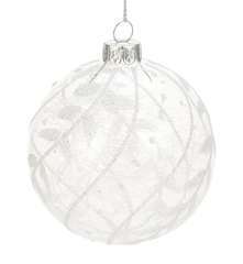 Boule de Noël en verre motifs trsparent irisee 8 cm