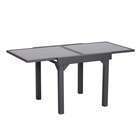 Table extensible de jardin grande taille gris noir - L80-160xl80xH75cm