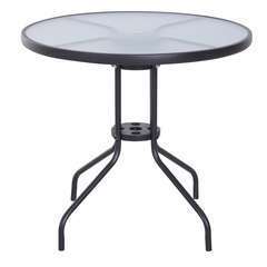 Table ronde bistro de jardin noir - L80xl80xH72cm