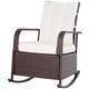 Rocking chair style cosy résine tressée chocolat - 84x63x95cm