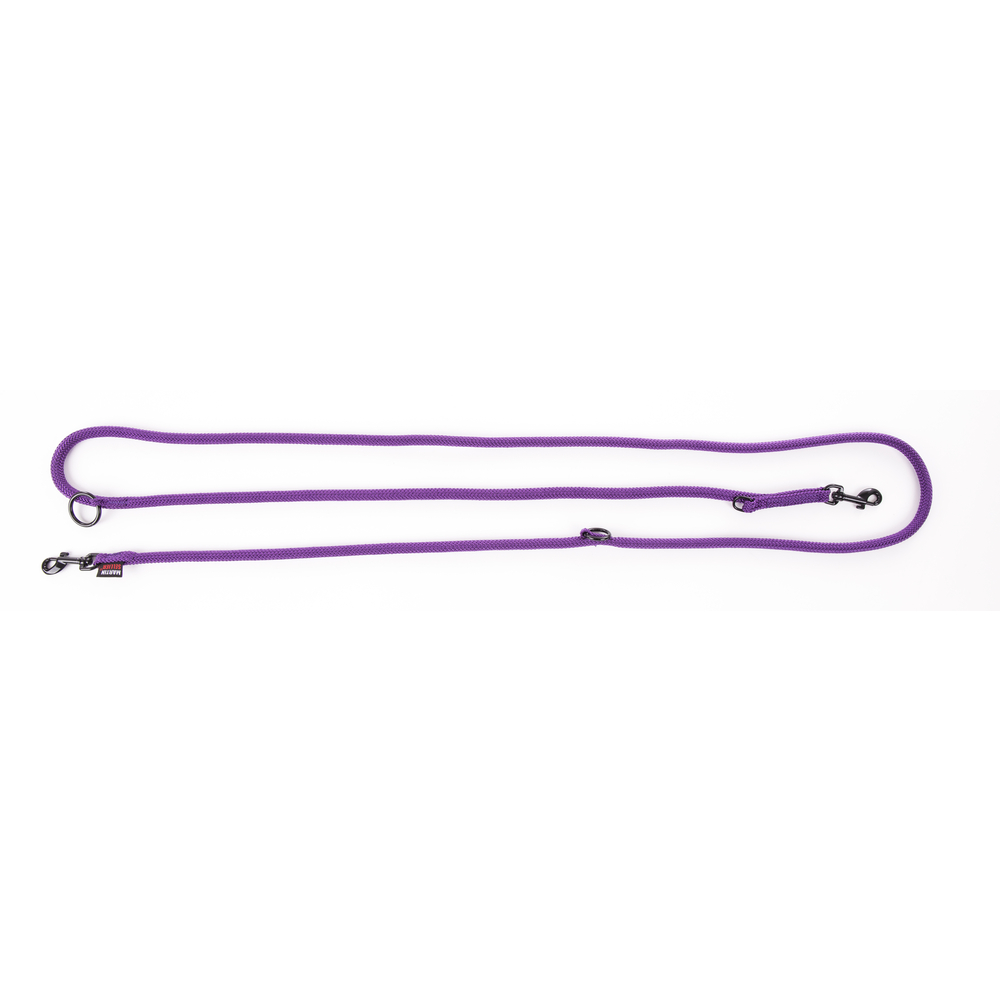 Laisse multiposition en nylon rond pour chien 9mmX200cm mauve