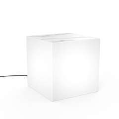 Petite table lumineuse Bora marbre en jute ampoule led intégrée