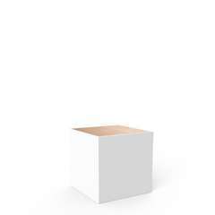 Petite table Bora version marbre cube blanc