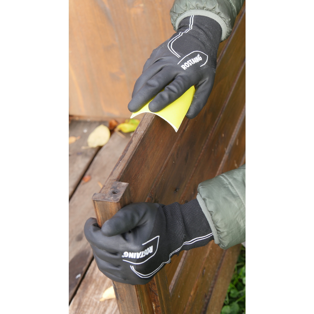 12 paires de gants de jardinage et bricolage latex petits travaux sur  cross-ROSTAING-Taille 09/Gants T9 sur cross (x12 paires)