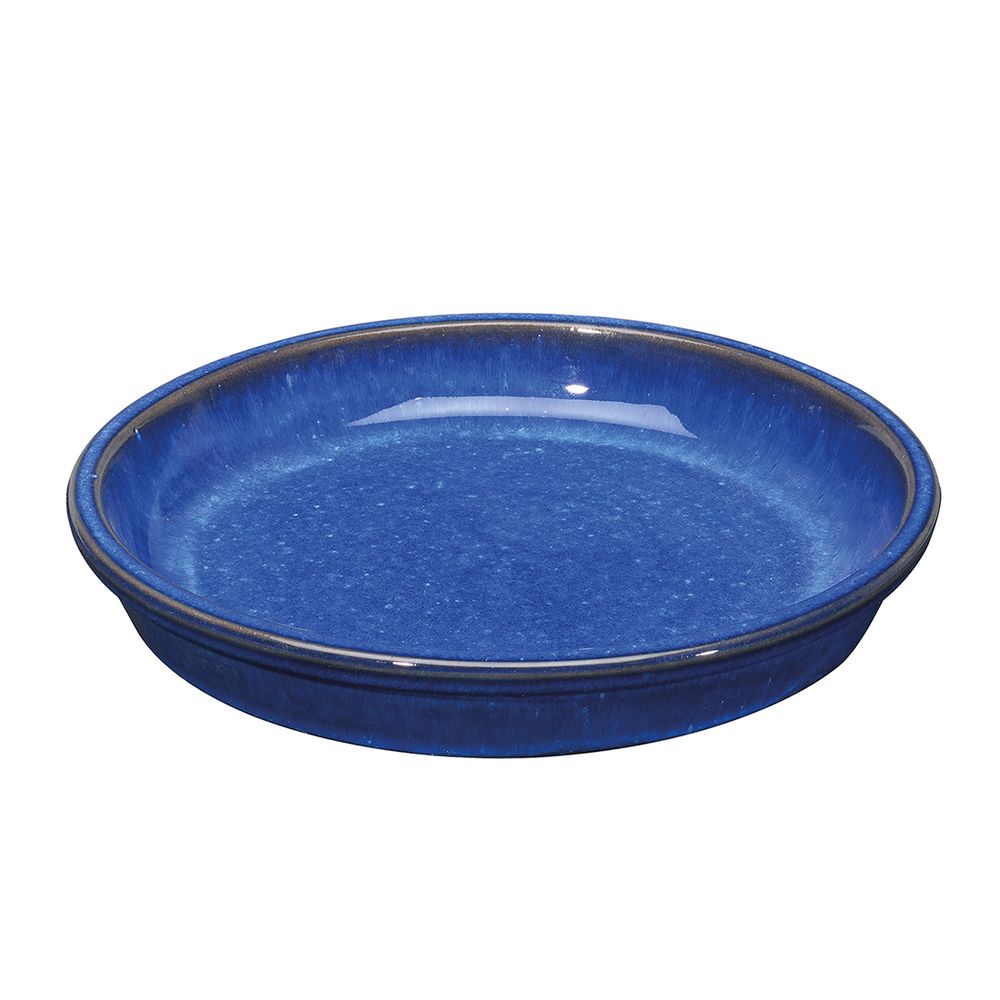 Soucoupe Rectangulaire En Grès – Fabriquée En Italie, Bleu électrique émaillé, 18x14cm, Idéale Pour Bonsaï Ou Décoration