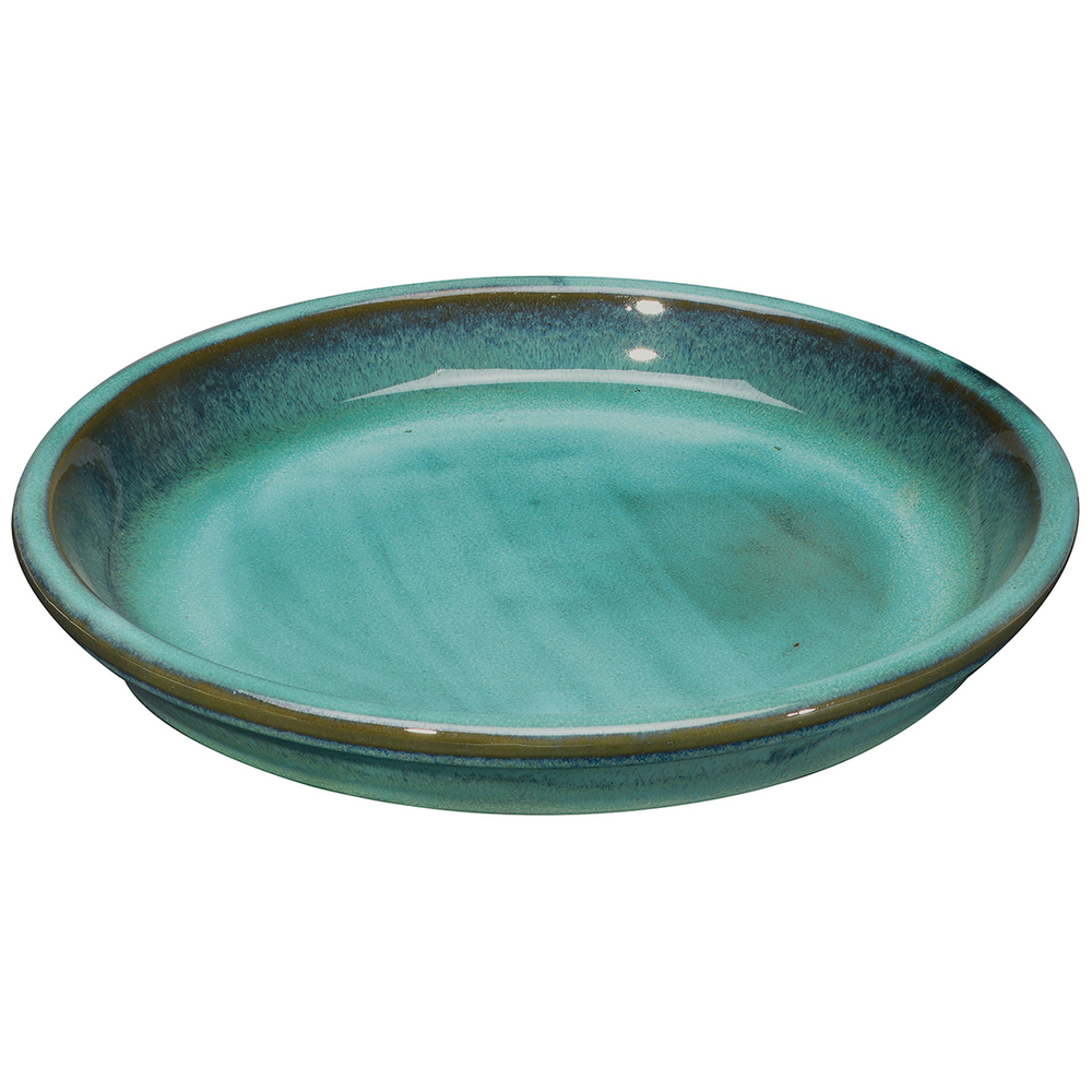 Soucoupe Menthol en terre cuite émaillée D.27cm