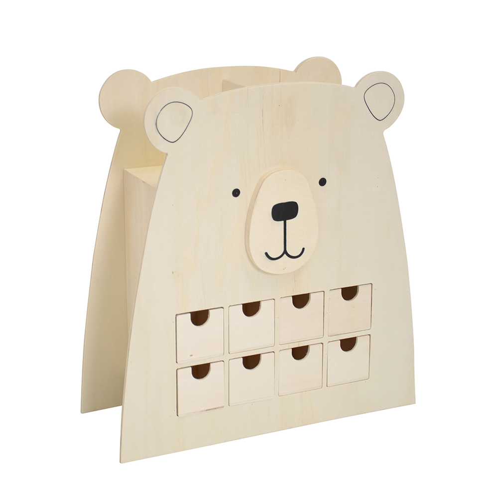 RANGEMENT BOIS 24 TIROIRS OURS-(944127)