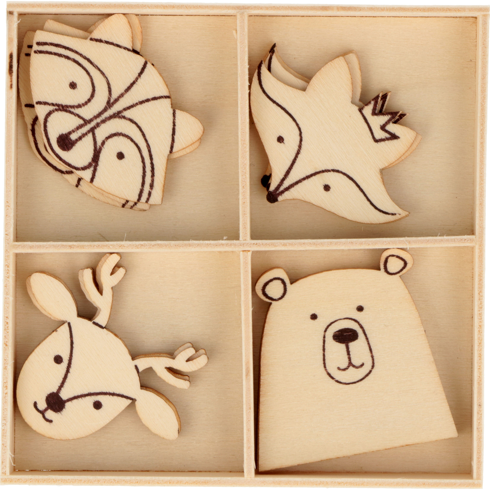 12 MINI TETES BOIS BEARY CHRIS-(944135)