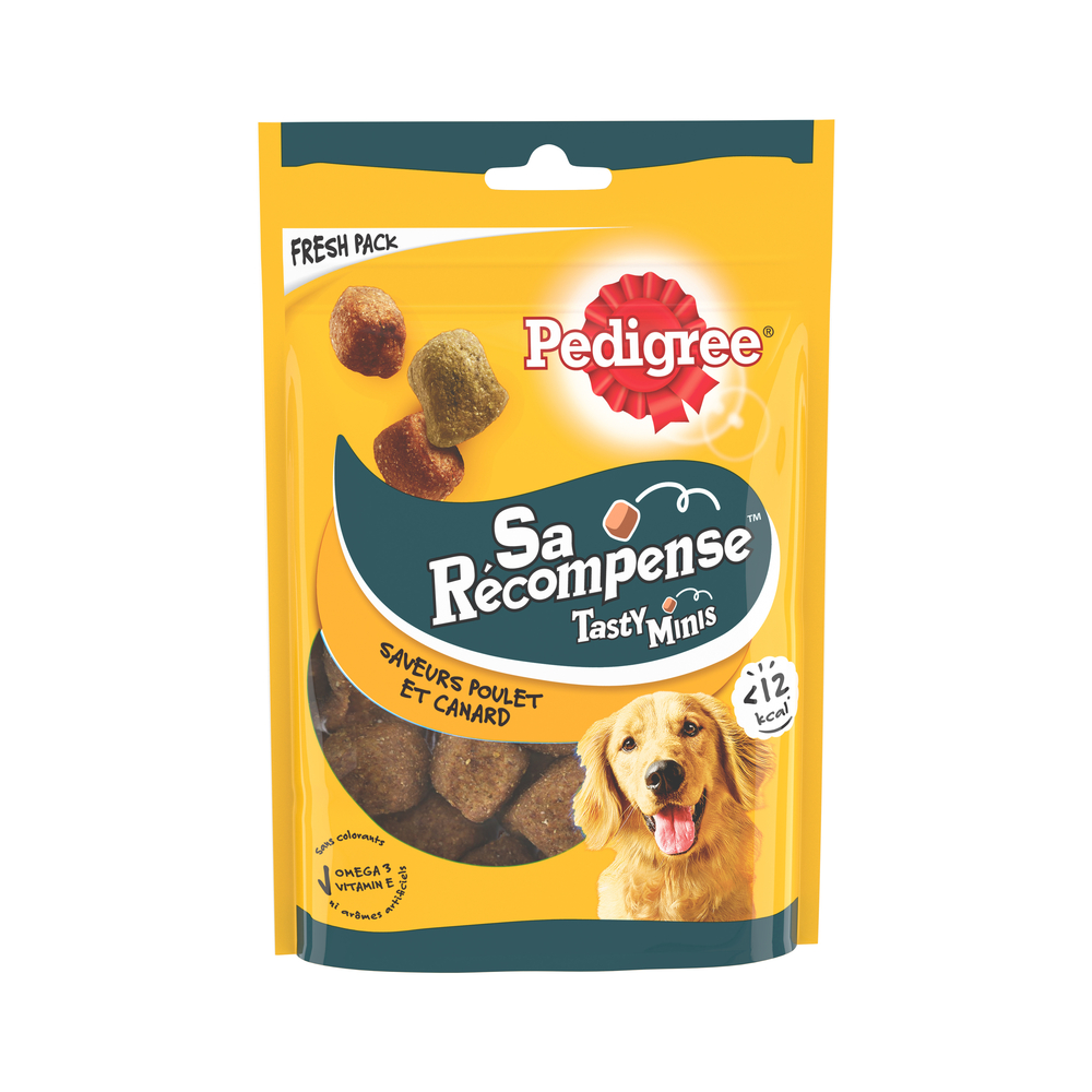 Friandises Sa Récompense Tasty minis poulet & canard pour chien 140g