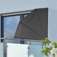 Ecran de balcon 1,2 x 1,2 m Noir Polyester