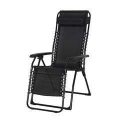 Chaise longue inclinable catania acier 65,5x91x116 cm noir