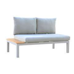 Canapé de jardin 2 sièges bérgamo aluminium 138,2x76,6x73 cm gris