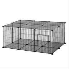 Cage rongeurs modulable 1 porte métallique noir - 105L x 70l x 45H cm