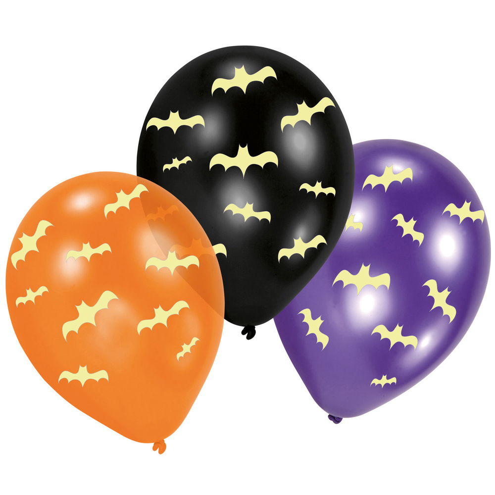 6 BALLONS BRILL CHAUVE-SOURIS-(951459)