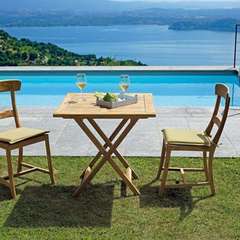 Ensemble table et chaises en teck 'Marbella'  - 80x80cm