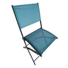 Lot de 2 chaises pliantes 'Ambanja' / bleu paon - 46x56x85cm