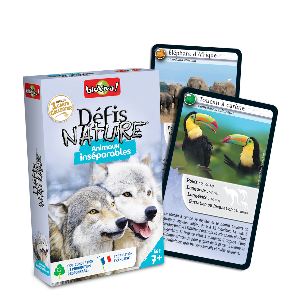 Jeu de cartes Défis Nature - Animaux inséparables