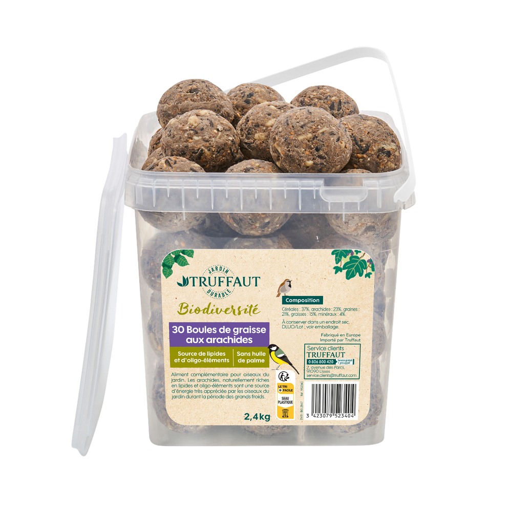 30 Boules de graisses aux arachides pour oiseaux du jardin