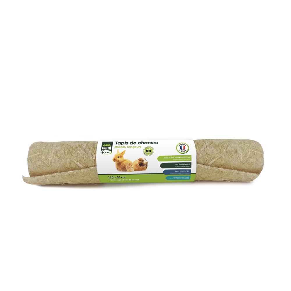 Tapis de chanvre Bio spécial pour rongeurs 120x50cm