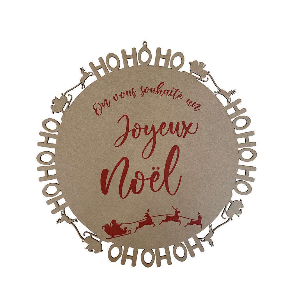 Couronne Pere Noel Hohoho On Vous Souhaite Un Joyeux Noel D 50 Cm Truffaut