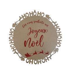 Couronne Père Noël 'Hohoho - On vous souhaite un Joyeux Noël', D.50 cm