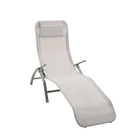 Chaise relax en aluminium et toile polyester verte - 152x69x85 cm