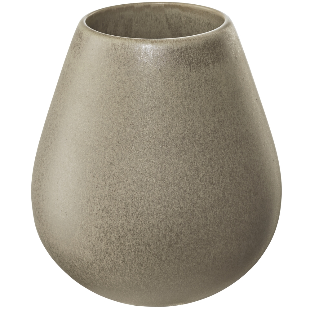 Vase Ease en céramique, coloris marron - H.18cm