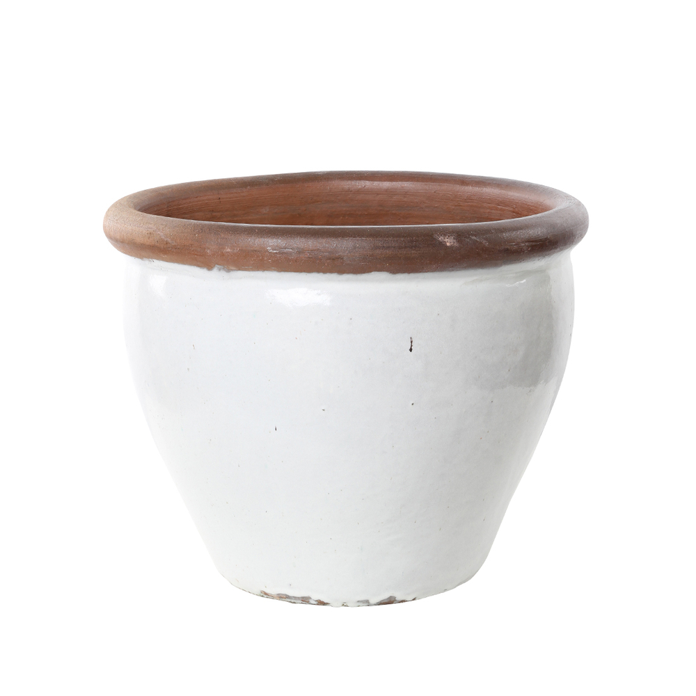 Pot Mésange blanc D.32x25cm