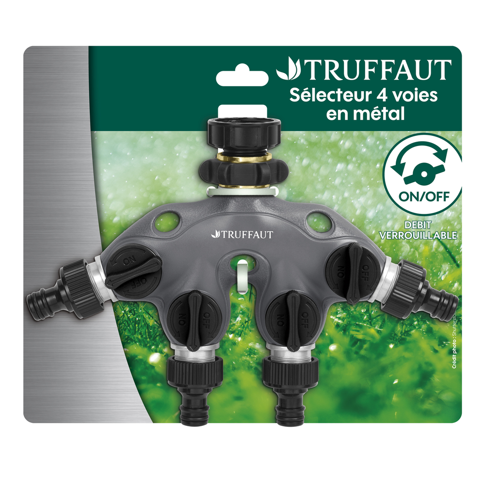Sélecteur d'arrosage 4 directions en métal