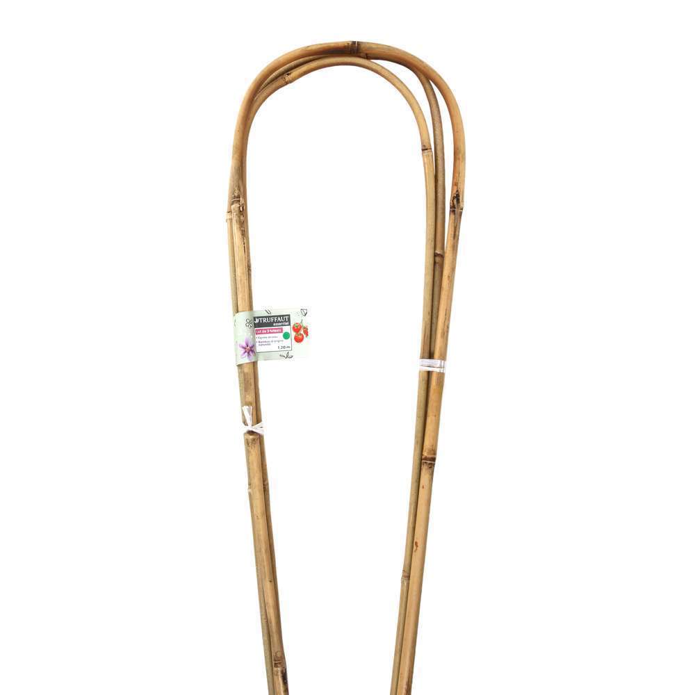 Lot de 3 tuteurs arceaux bambou Diam. 10/16 mm H. 120 cm