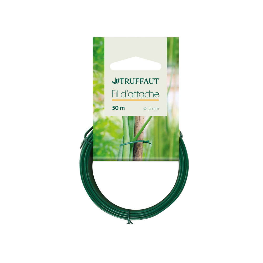 Fil d'attache métal plastifié vert Diam. 1,2 mm x L. 50 m