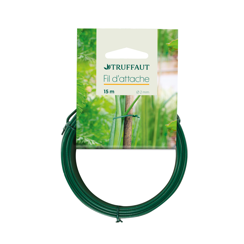 Fil de tension métal plastifié vert Diam. 2 mm x L. 15 m