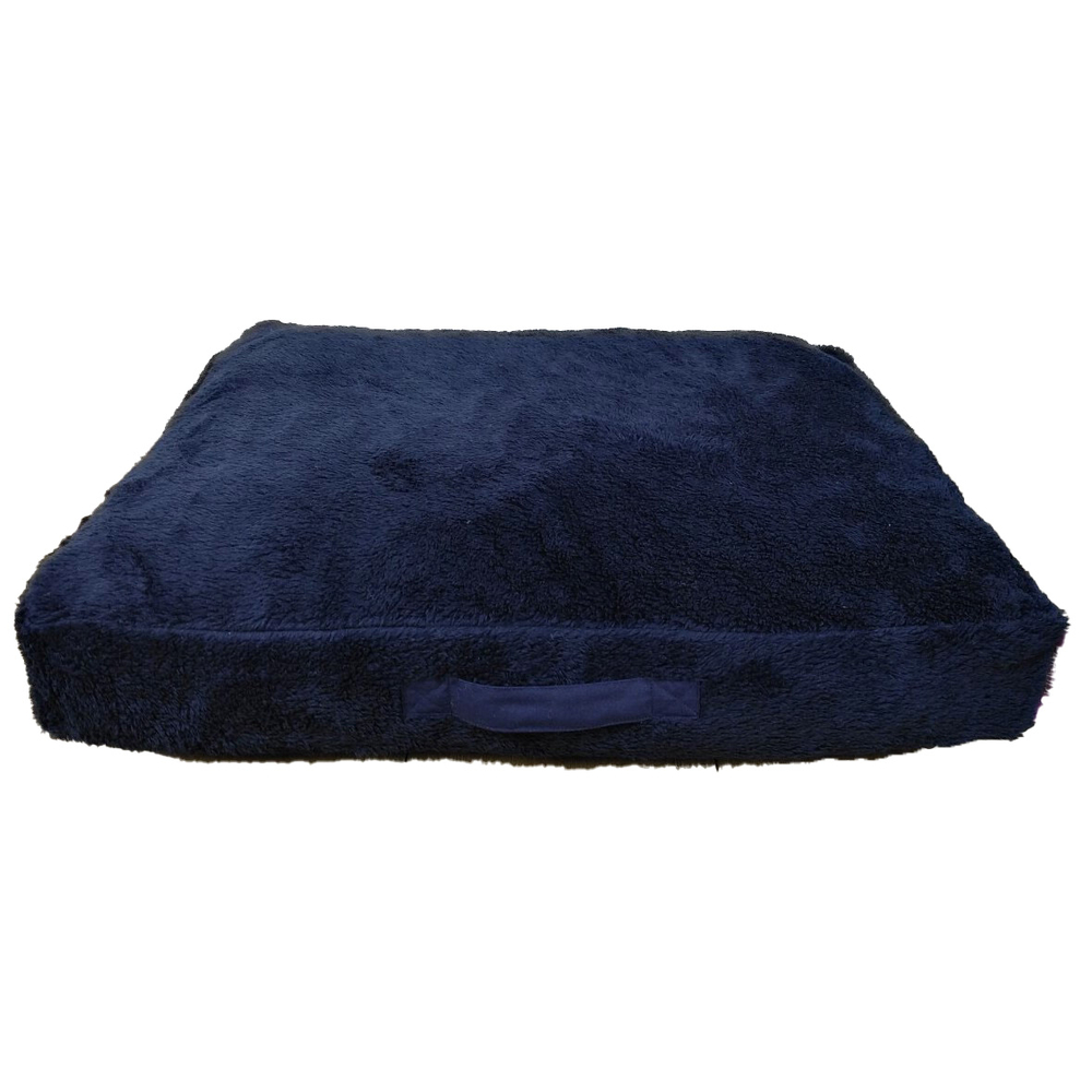 Matelas fourrure pour chien L80cm bleu