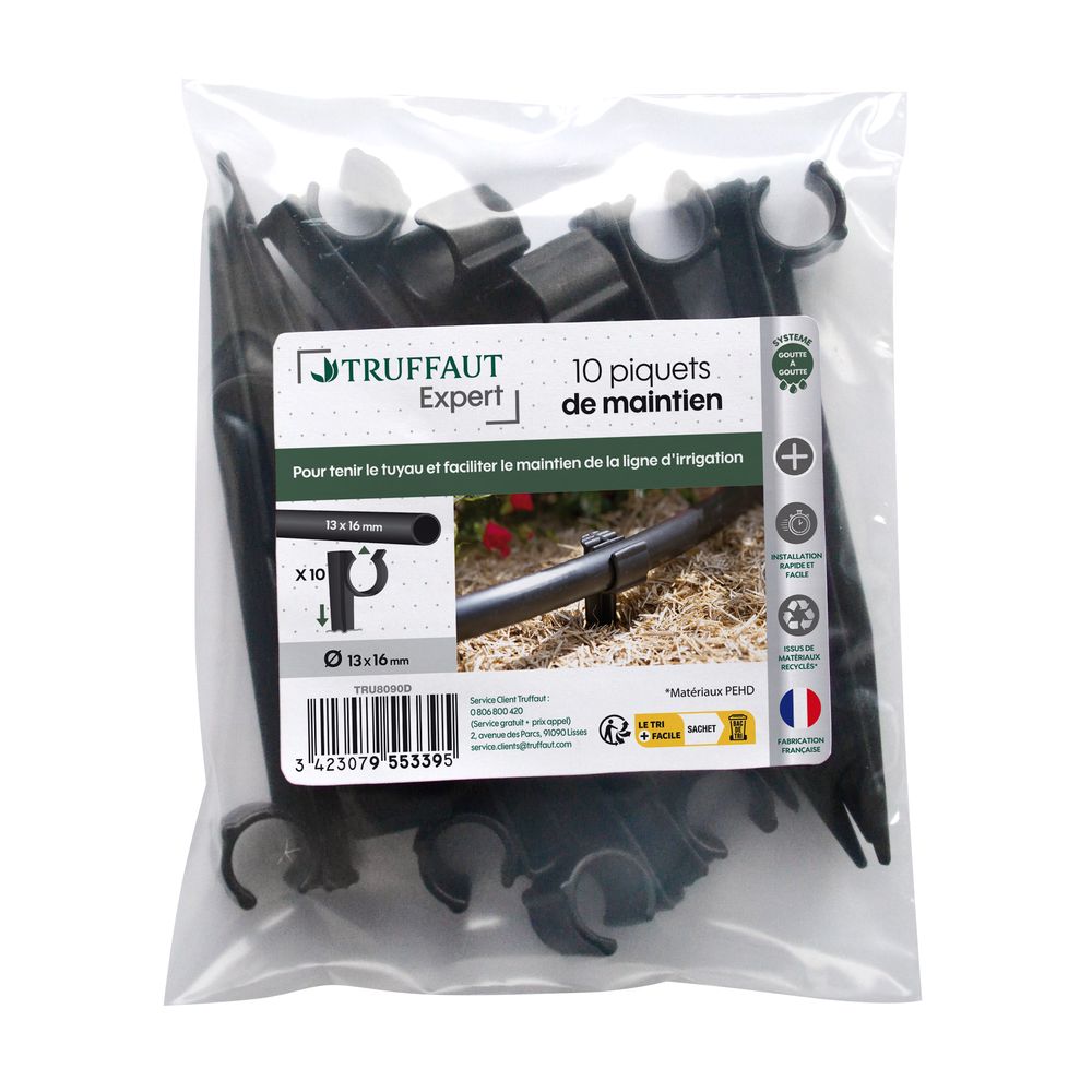 Lot De 60 Piquets Fixation Tuyau Arrosage 16mm - Ancrage Sol Goutte à Goutte