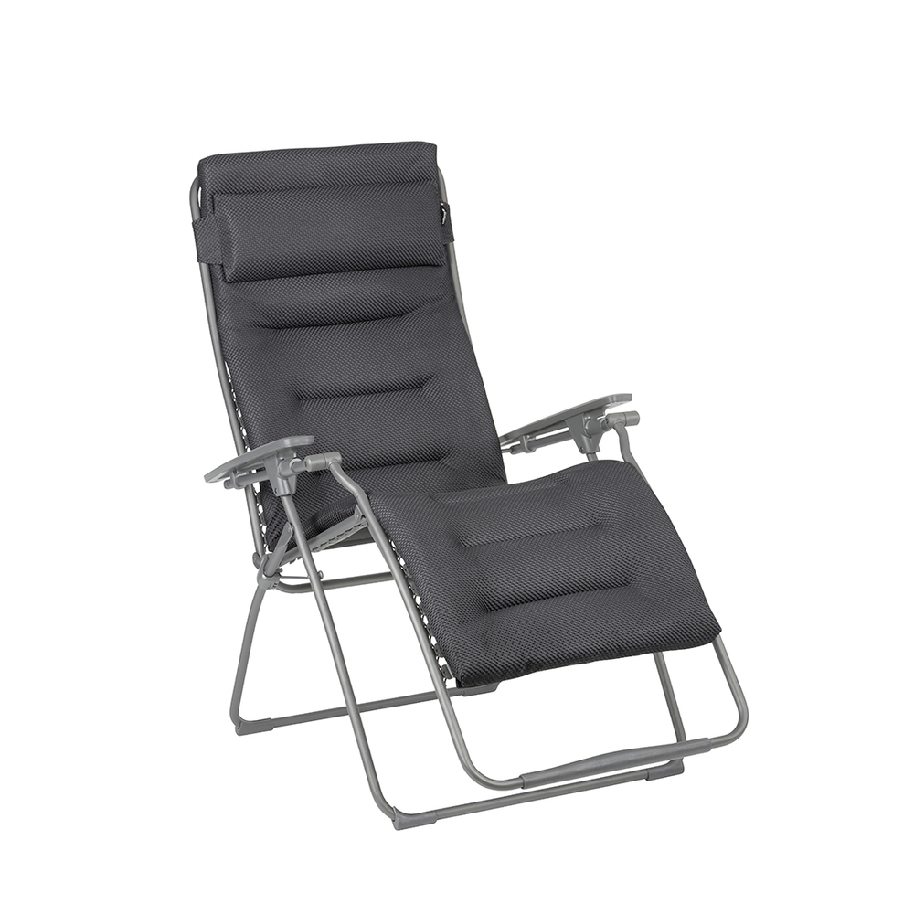 Transat de jardin Futura XL Be Comfort gris foncé - 173x76x127 cm