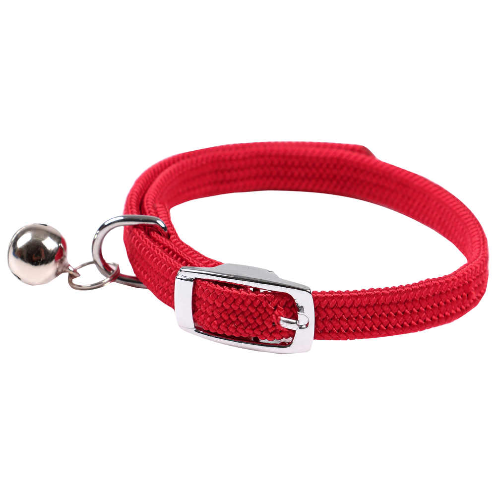 Collier elastic grelot 30 cm rouge pour chat