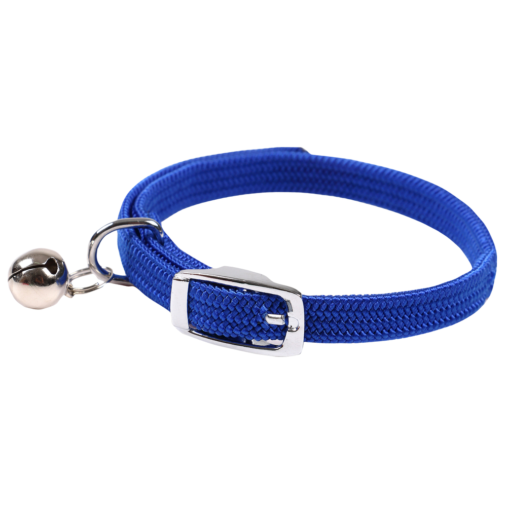 Collier elastic grelot 30 cm bleu pour chat