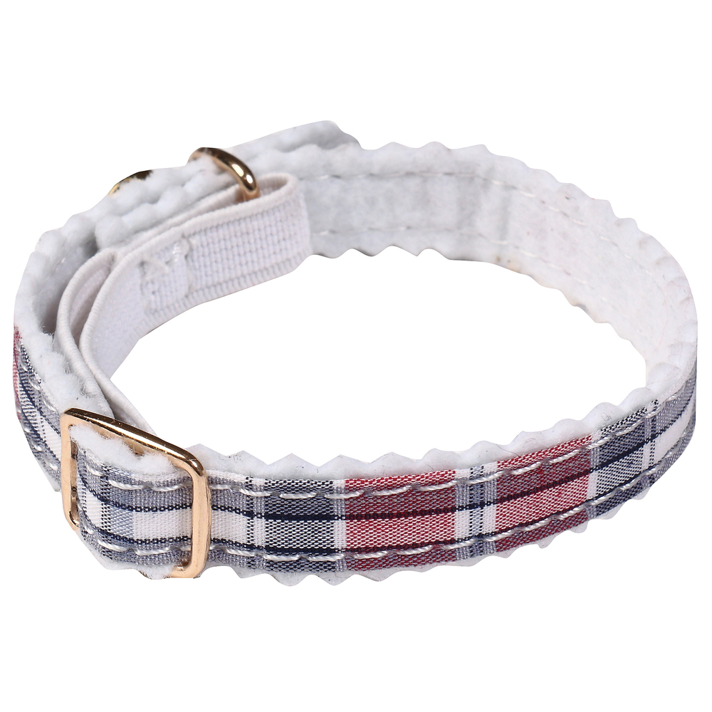 Collier en tissu écossais violet pour chat