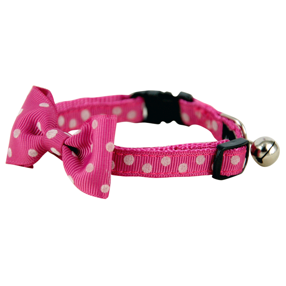 Collier nœud fushia pour chat